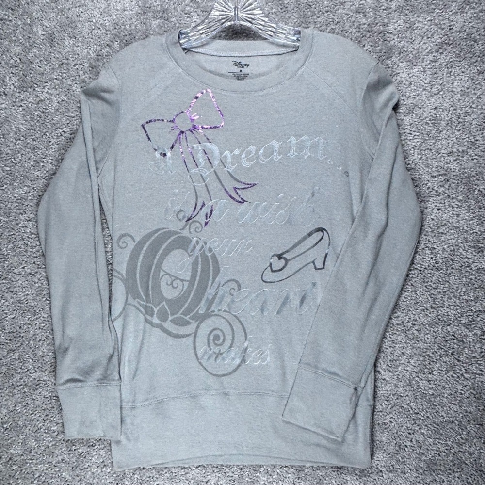 Disney Store Cinderella Gray‎ Sweatshirt A Dream Is A Wish Your Heart Makes Med